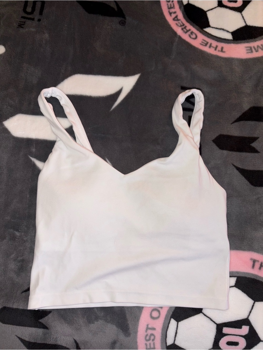 Aerie padded sports White V-Neck Cropped Tank Top